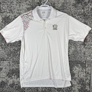 Adidas Climacool Golf Polo Mens Large White 2012 US Womens Open Black Wolf Run